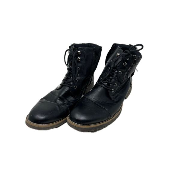 Vostey Motorcycle Boots Black Leather Mens 11 - Picture 1 of 8